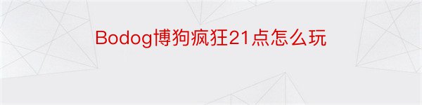 Bodog博狗疯狂21点怎么玩