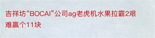 吉祥坊“BOCAI”公司ag老虎机水果拉霸2艰难赢个11块